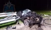 Спасатели Ленобласти достали тело погибшего в ДТП из искореженной машины