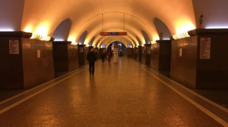Вход на станцию метро "Площадь Ленина" временно закрыли из-за оставленной на эскалаторе тележки