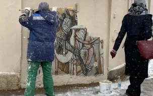 Коммунальщики решили закрасить Дон Кихота на улице Пестеля