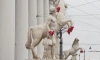 Неизвестные приодели Диоскуров и их коней перед Конногвардейским манежем 