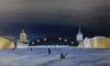 Петербургский художник создал картины, на которых горожане падают из-за неубранных улиц