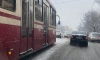 На проспекте Энгельса встали трамваи из-за ДТП 