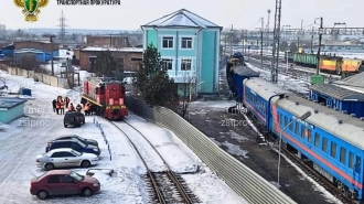 В Кузбассе тепловоз сошел с рельсов