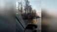 На Ропшинском шоссе перевернулся грузовик