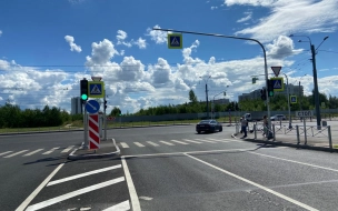 На аварийно-опасном перекрестке улицы Дыбенко и Товарищеского проспекта установили светофор