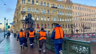 Зимняя уборка акваторий продолжается в Петербурге