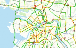 Утренние пробки в Петербурге достигли четырех баллов