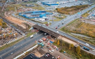 В Кудрово монтируют каркас нового путепровод над Мурманским шоссе
