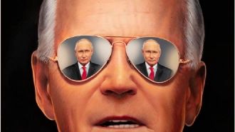 На обложку еженедельника Time поместили Байдена с отражающимся в очках Путиным