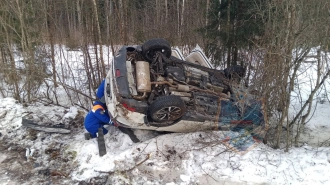 В районе деревни Поги в аварии пострадала водитель Nissan