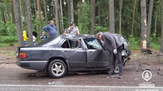 Под Выборгом водитель легковушки влетел в дерево и погиб