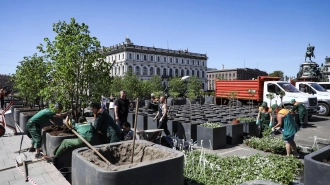 Стартовал монтаж сада-трансформера на Исаакиевской площади