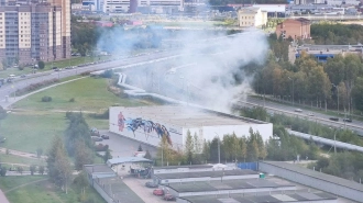 В Петербурге произошел пожар на территории комплекса "Олимпийские надежды"