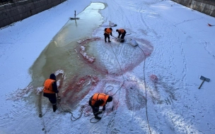 Петербуржцев попросили не оставлять надписи на льду городских водоемов