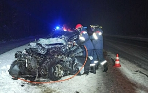 У Шлиссельбурга в лобовом столкновении Chevrolet и MAN погиб водитель