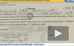 "Россия 24" сообщила об опьянении Голунова, но показала справку об его отсутствии 