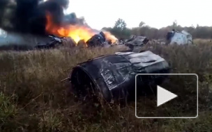 В сети появилось видео с места падения МиГ-29 в Подмосковье