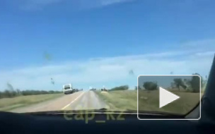 Появилось видео с места смертельного ДТП в Казахстане: погибли 9 человек