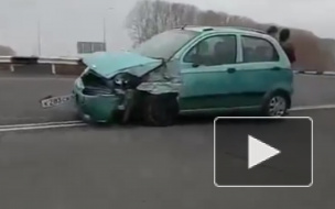 Появилось видео массовой аварии на въезде в Кемерово