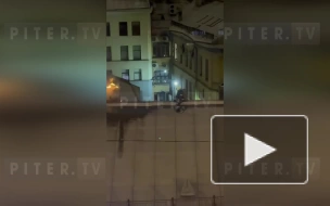 Появилось видео пожара на Пяти углах