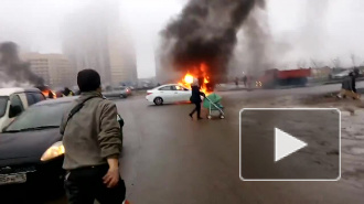 Фото и видео расстрела полицейского УАЗа на Муринской дороге появились в Сети