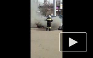 В Воронеже на улице Ленина горел автомобиль