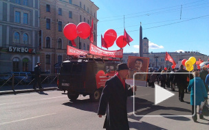 Первомайское шествие в Петербурге закончилось митингом и концертом
