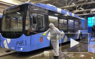 Петербуржцам показали процесс дезинфекции общественного транспорта