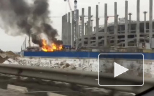 Новое видео пожара на стадионе в Нижнем Новгороде появилось в Сети