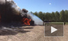 Крупный пожар на трассе Томск-Новосибирск попал на видео