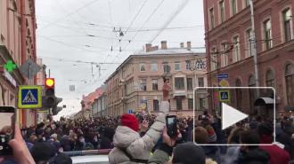 Видео: протестующие зажгли фонарики на Гороховой улице