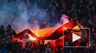 Фанаты Зенита сожгли флаг Германии на матче с Боруссией