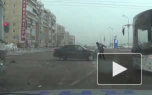 Дерзкое видео: пьяный лихач не смог улизнуть от ДПС в Кемерово