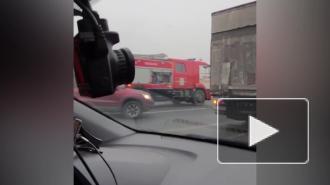 "Газель" и два автомобиля собрали пробку на КАД у Вантового моста