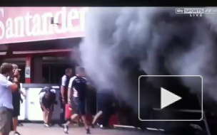Пожар в боксах Williams на Ф-1 в Испании: десятки пострадавших