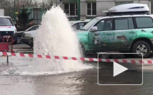 Видео: из колодца на Бухарестской забил фонтан воды