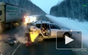 Видео ДТП: младенец вылетел из иномарки под колеса фуры в Нижегородской области