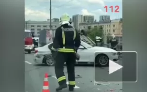 Опубликовано видео с места массового ДТП в Москве на Звенигородском шоссе