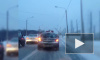 На Петергофском шоссе "Лексус" снес дорожный столб