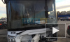 Видео: на улице Дыбенко автобус столкнулся с легковым автомобилем 