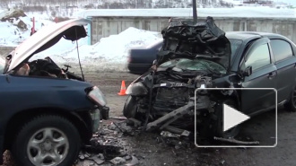 Тройное ДТП в Мурманске попало на видео