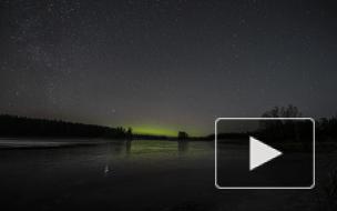 Ночью 9 декабря на границе Ленобласти и Карелии сняли северное сияние 