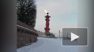 В честь Рождества в Петербурге зажгли огни Ростральных колонн