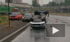 Skoda перевернулась на крышу после ДТП на пересечении Московского шоссе с Витебским проспектом