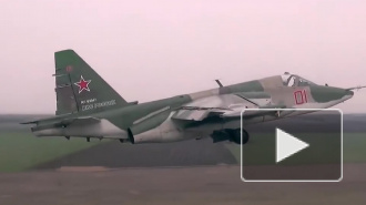 Су-25 сбил самолет противотанковой ракетой "Вихрь"