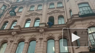 С фасада Дома Бака в Петербурге обвалилась штукатурка 