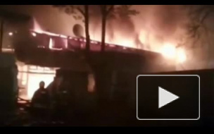 Видео: ночью в Москве горели элитные бани