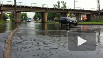 На Елизаровской после грозы случился потоп
