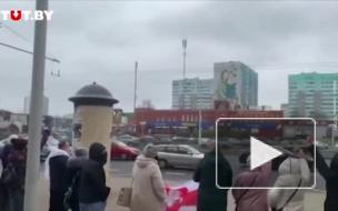 Акция в память о погибшем задержанном в Минске попала на видео