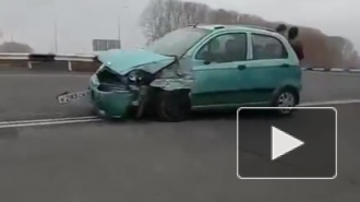 Появилось видео массовой аварии на въезде в Кемерово